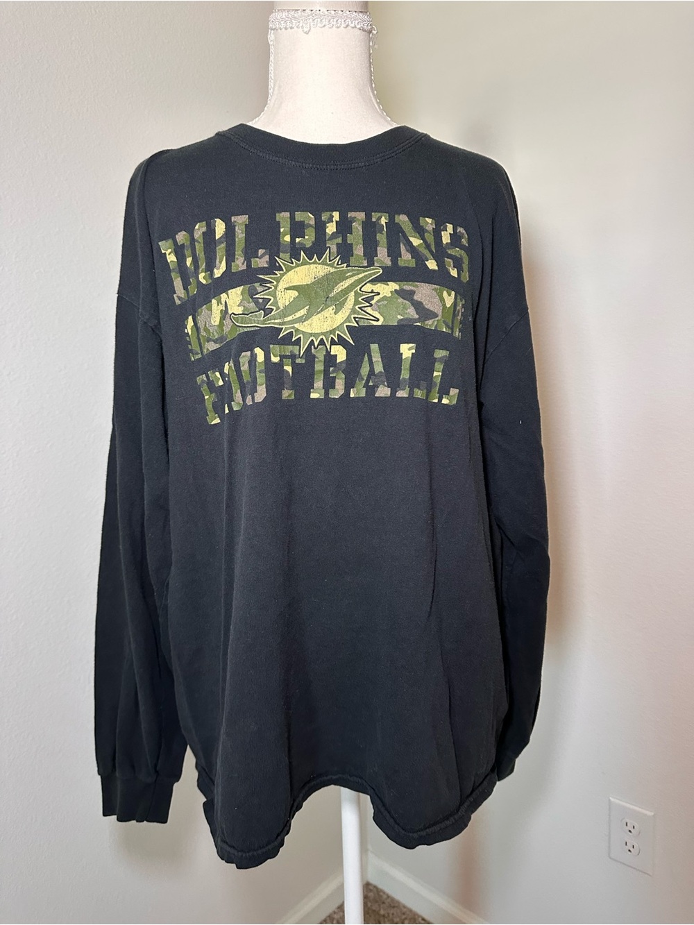 NFL Long-Sleeve Dolphins Football Tee with Camo Logo